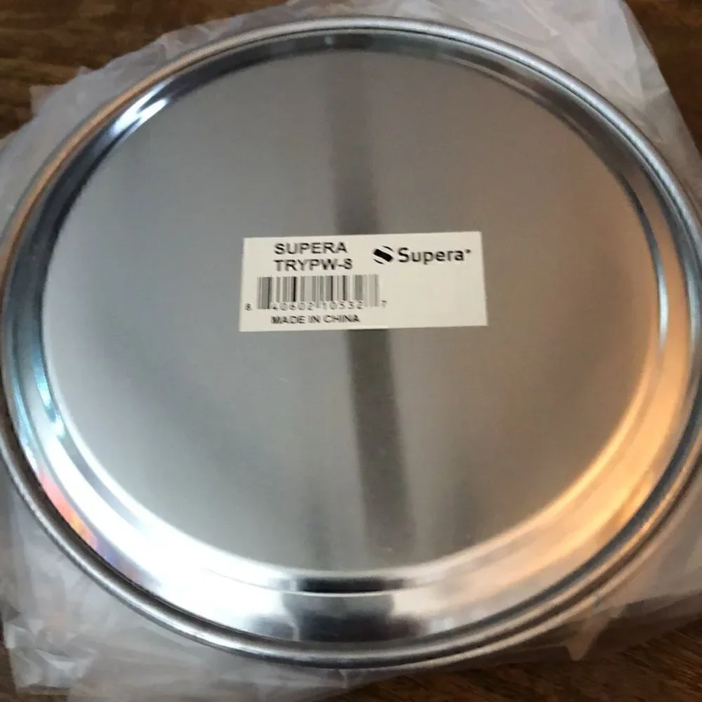 COPY 1- Restaurant-Grade Aluminum Pizza Pan, Tray, Coupe Style, 8-Inch, 6 pack